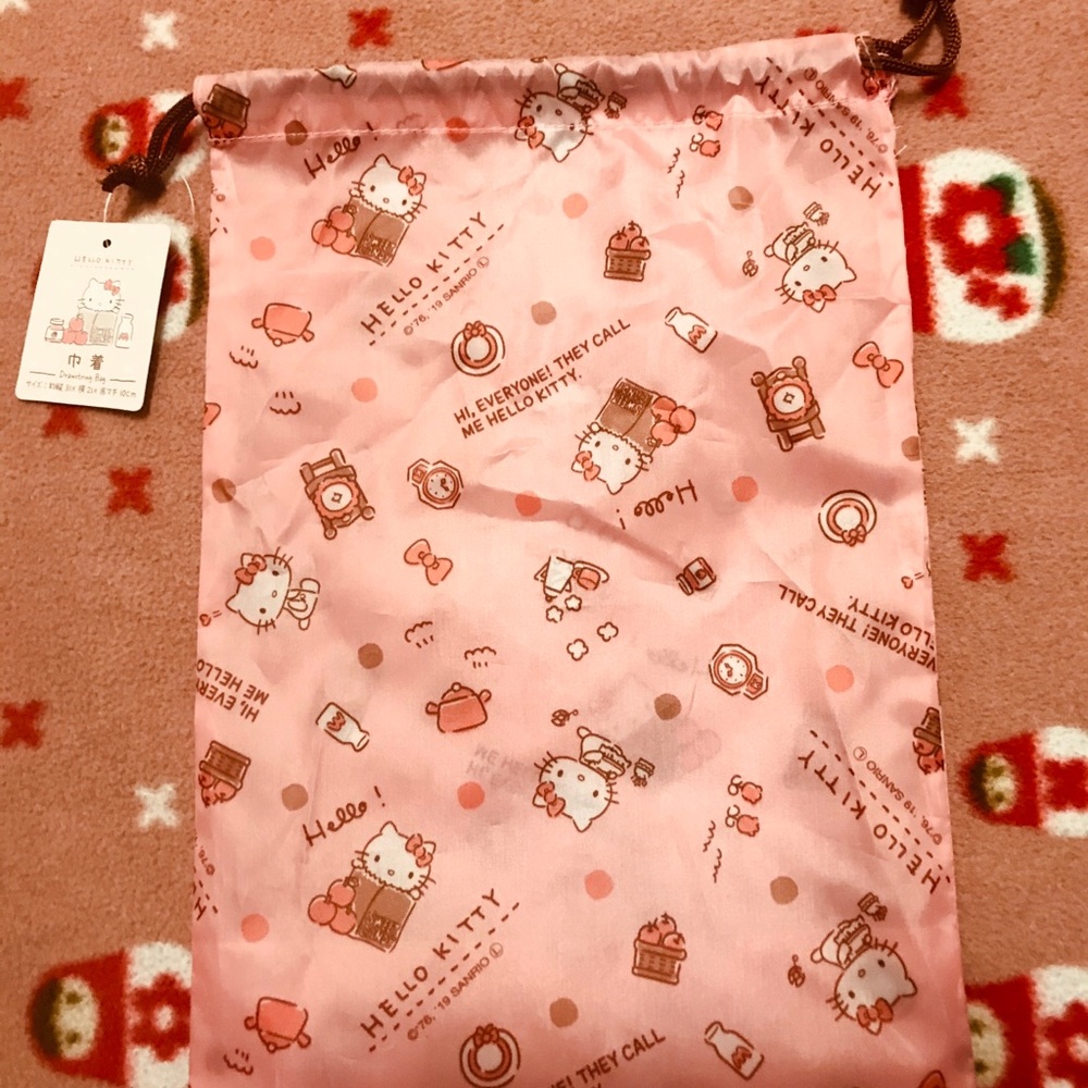 JAPAN EXCLUSIVE Hello Kitty Sanrio Drawstring Bag